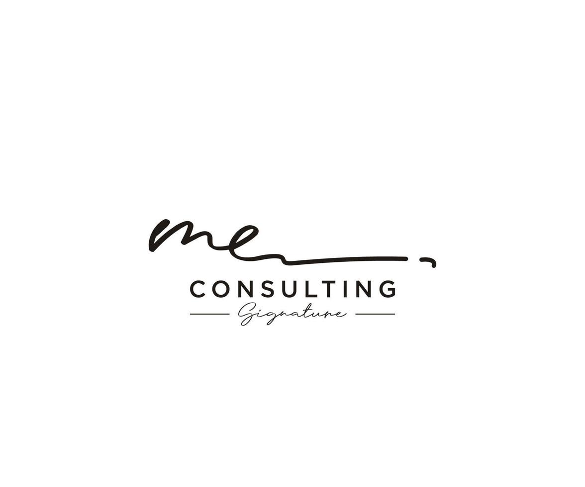 Initial ME signature logo collection template vector. Hand drawn Calligraphy lettering Vector illustration.