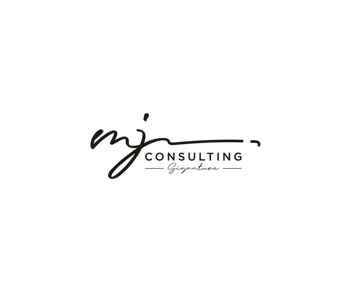 Initial MJ signature logo collection template vector. Hand drawn Calligraphy lettering Vector illustration.
