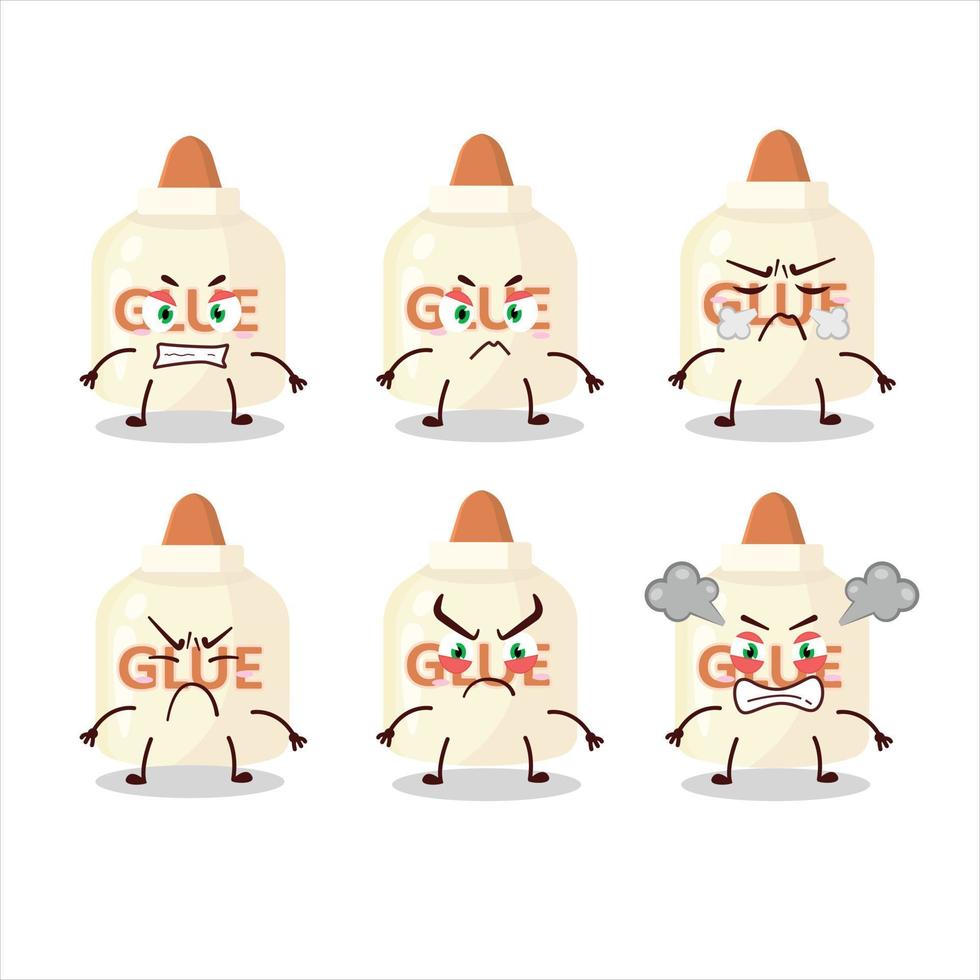 Glue cartoon character with various angry expressions vector