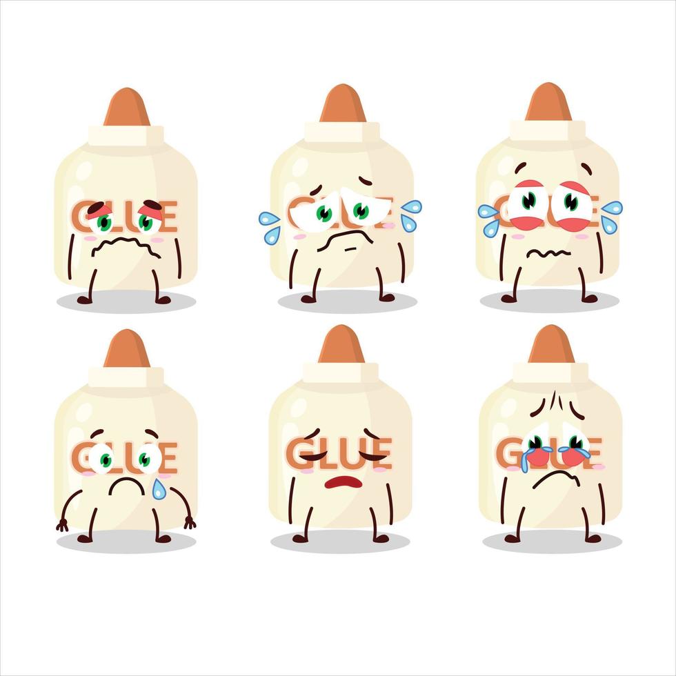 Glue cartoon in character with sad expression vector