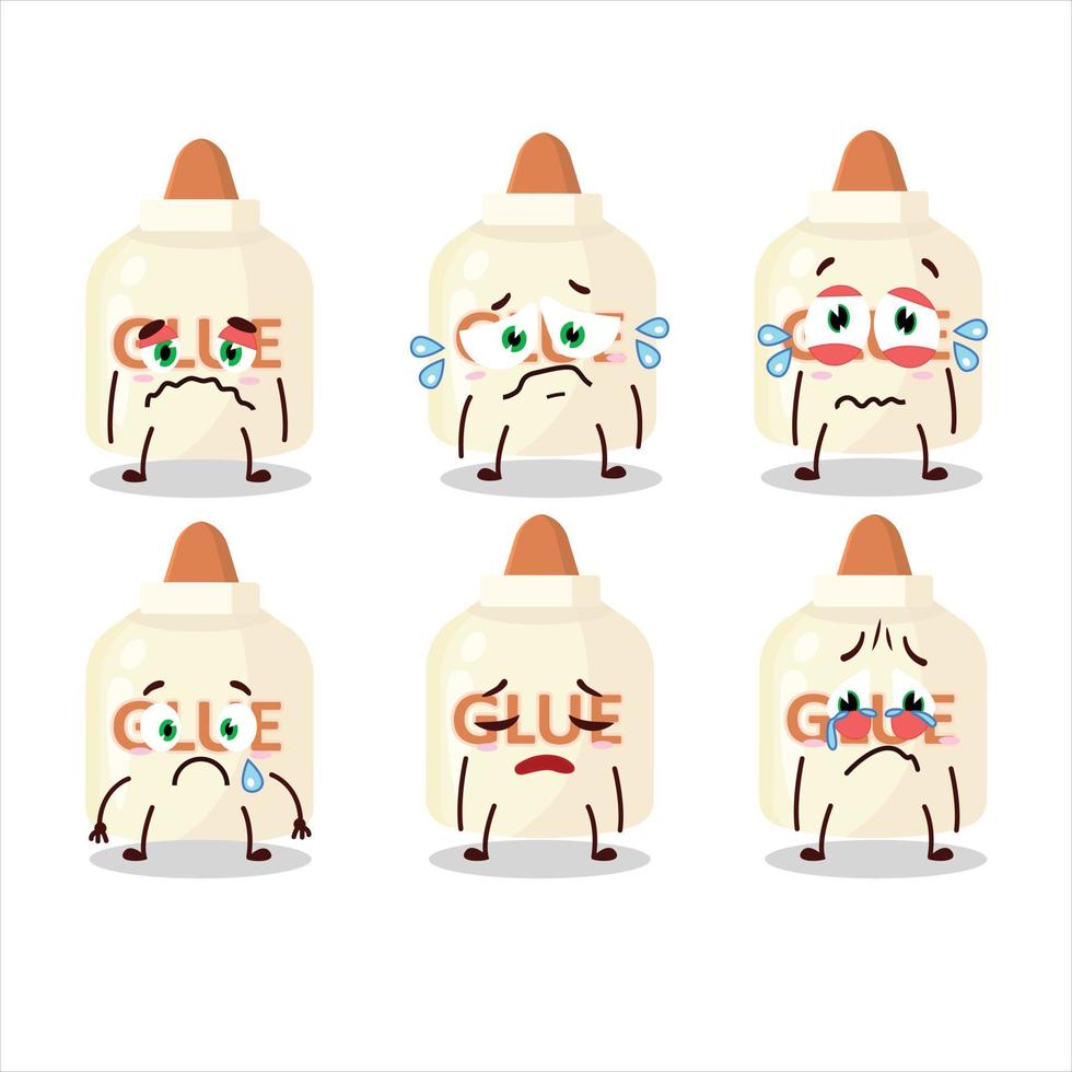 Glue cartoon in character with sad expression vector