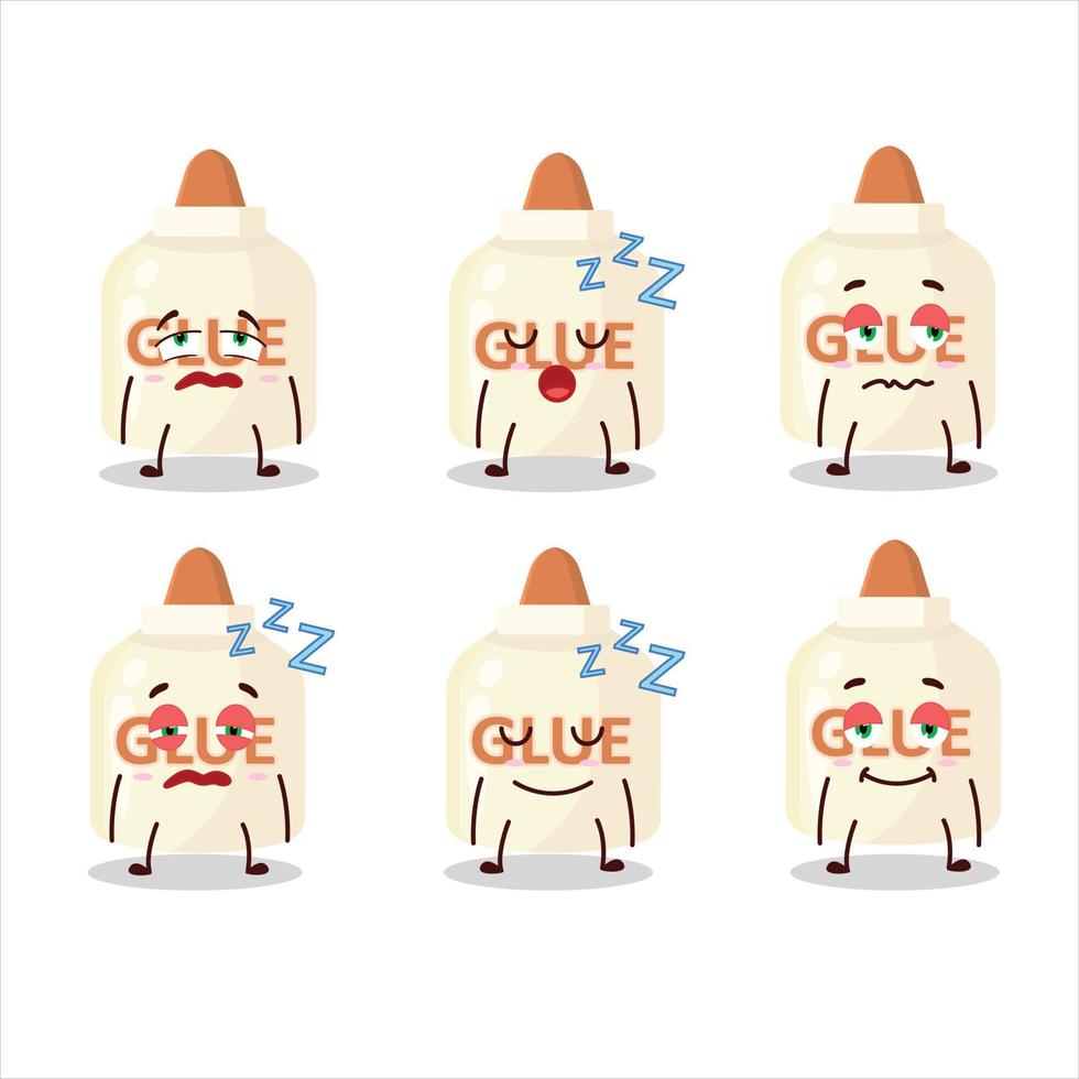 Cartoon character of glue with sleepy expression vector
