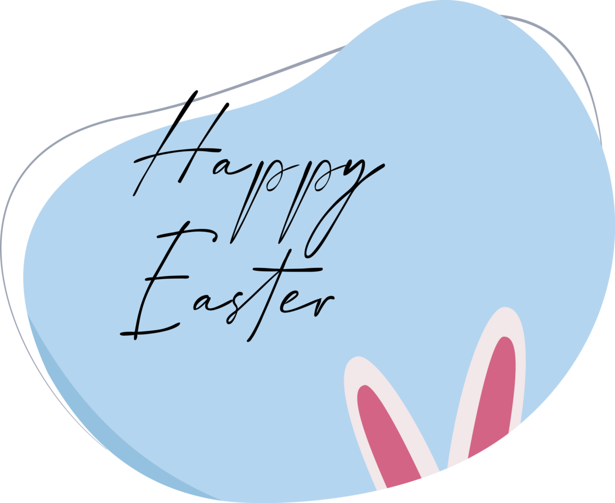 easter greeting card with rabbit ears. happy easter background png