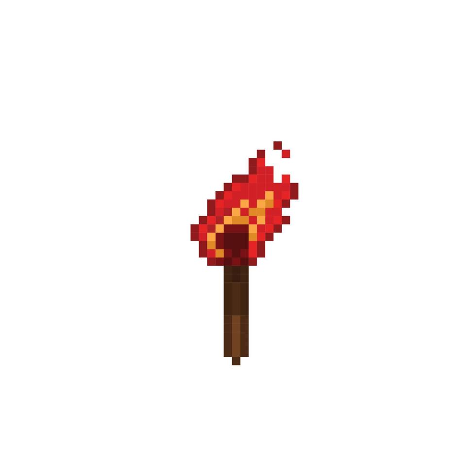 a torch in pixel art style vector