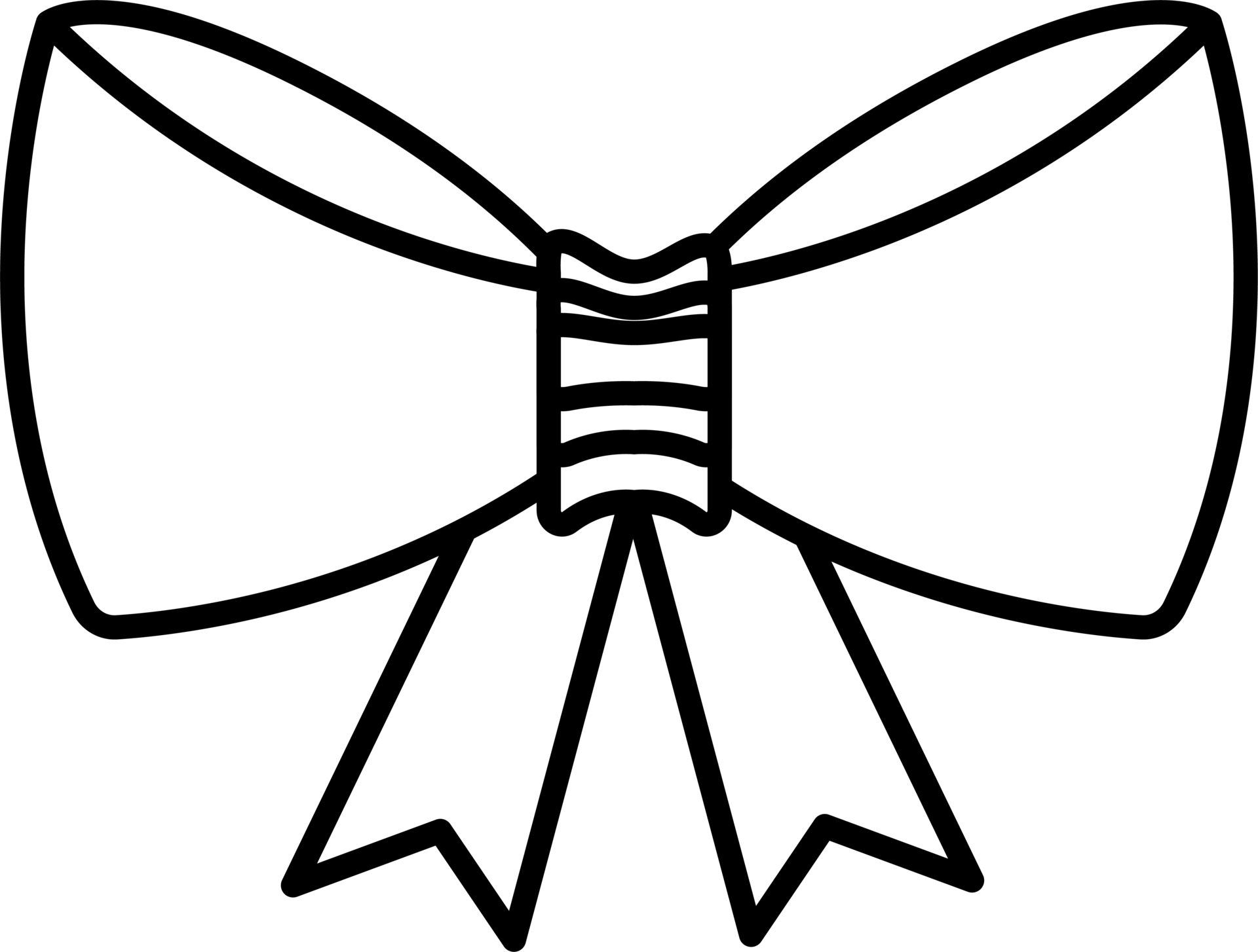Black and white ribbon bow icon. PNG with transparent background ...