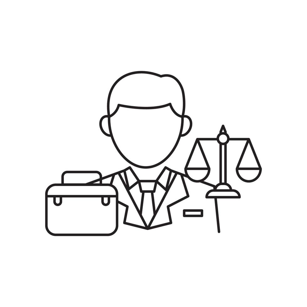 Lawyer icon in linear style vector