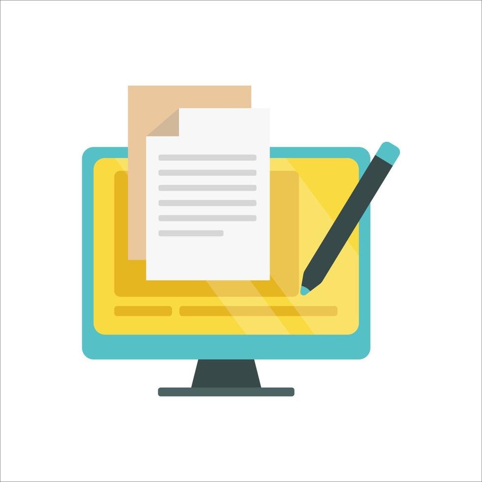 Copywriting icon in flat style vector