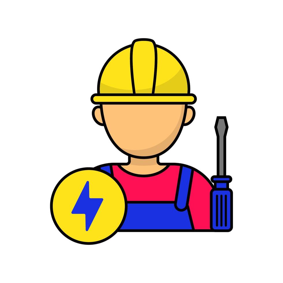 Electrician icon with colorful design isolated on white background vector