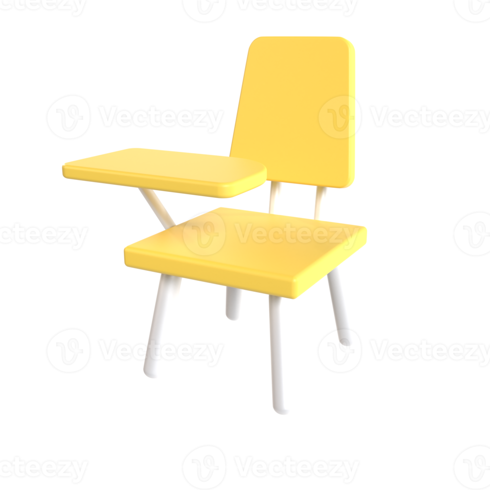 school chairs 3d illustration rendering png