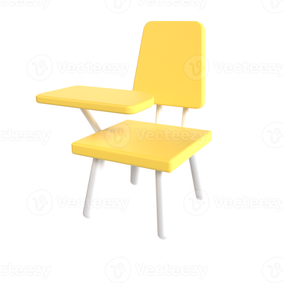 école chaises 3d illustration le rendu png