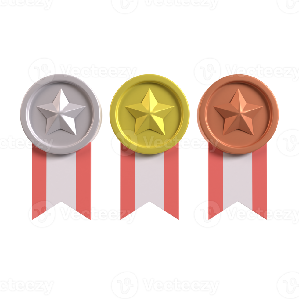 medalha 3d ilustração Renderização png