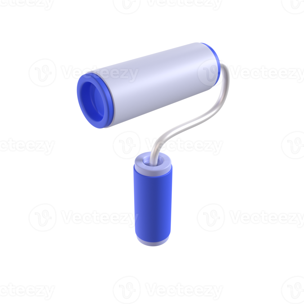 paint roller 3d illustration rendering png