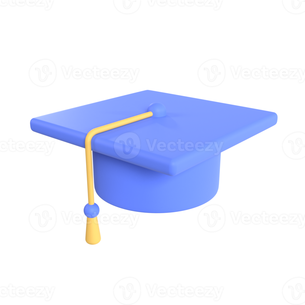 graduation cap 3d illustration rendering png