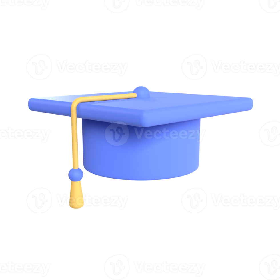 graduation cap 3d illustration rendering png