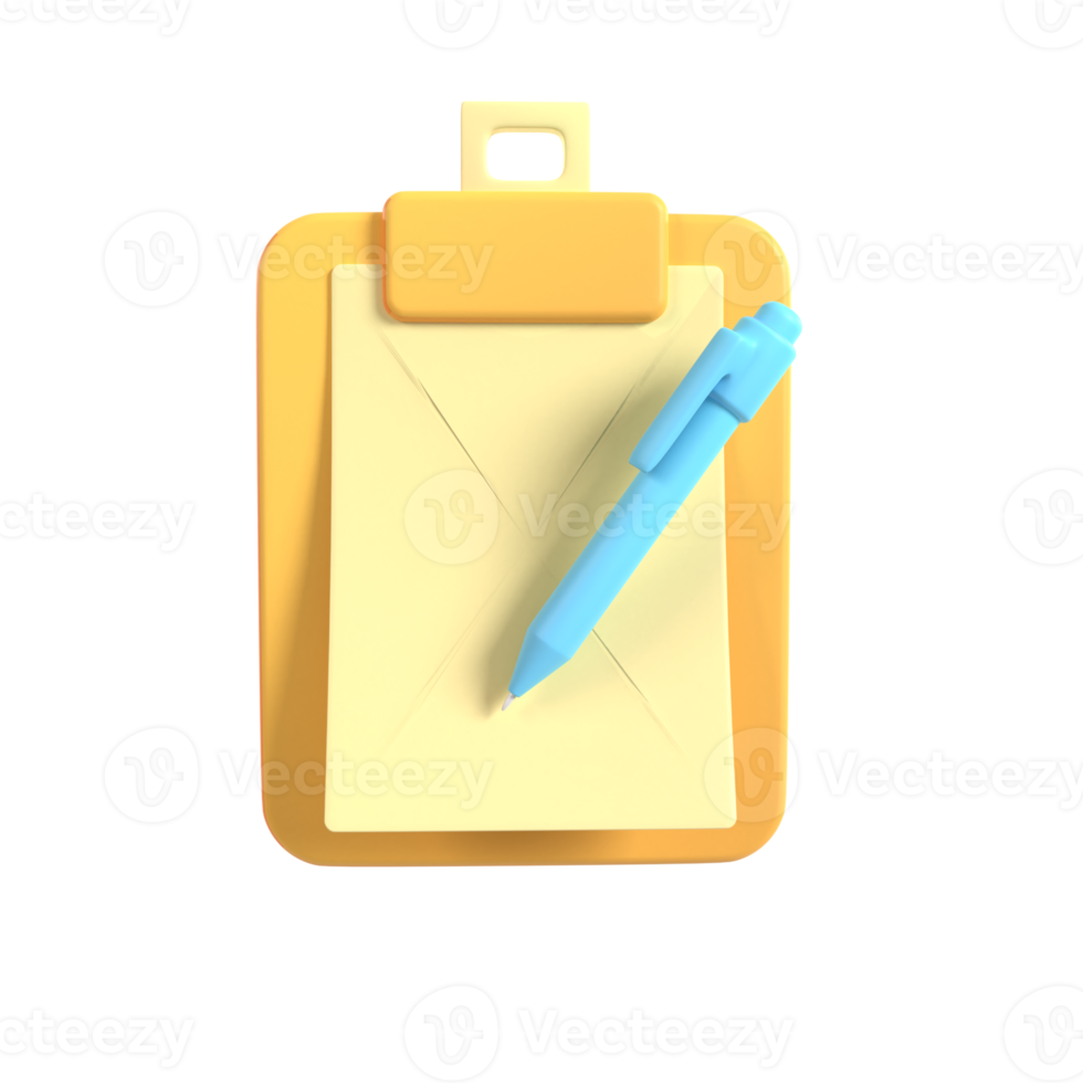 clipboard 3d illustration rendering png