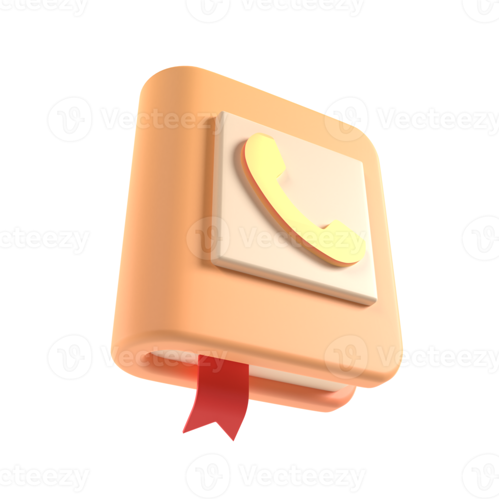 phone book 3d illustration rendering png