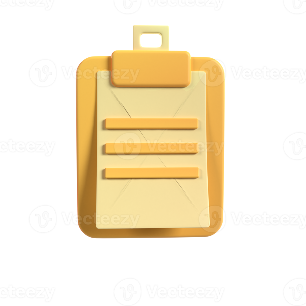 clipboard 3d illustration rendering png