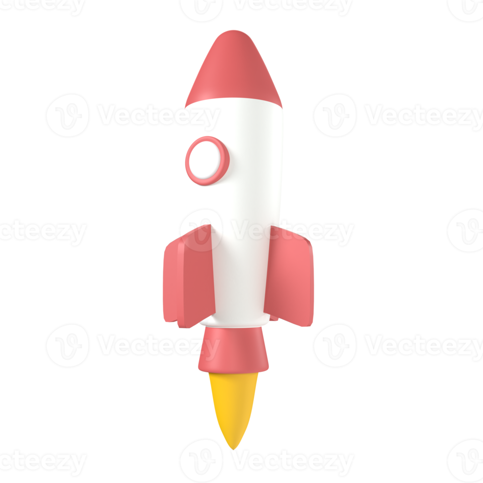 rocket 3d illustration rendering png