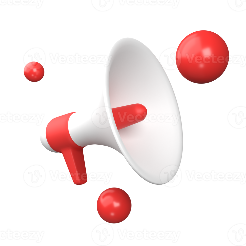 megafono 3d illustrazione interpretazione png