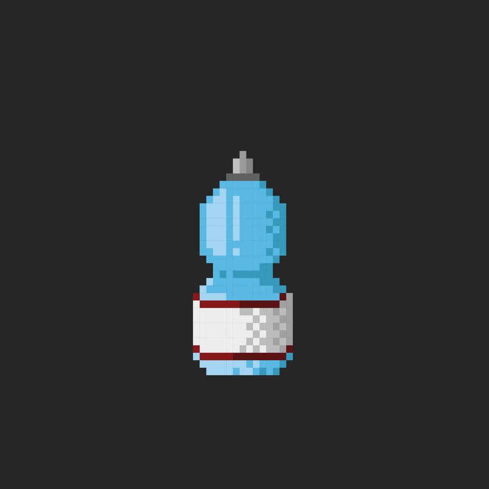 plastic bottle in pixel art style vector
