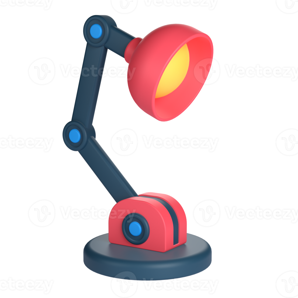 3d skrivbord lampa för skola och utbildning begrepp. objekt på en transparent bakgrund png