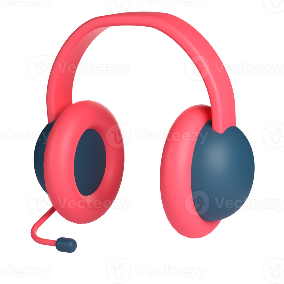 3D Headphone for School and Education Concept. Object on a transparent background png