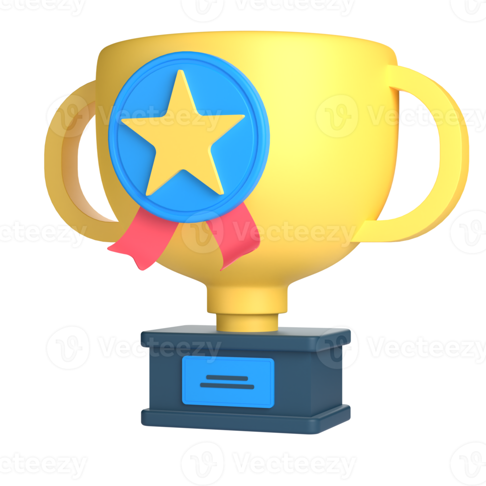 3D Trophy for School and Education Concept. Object on a transparent background png
