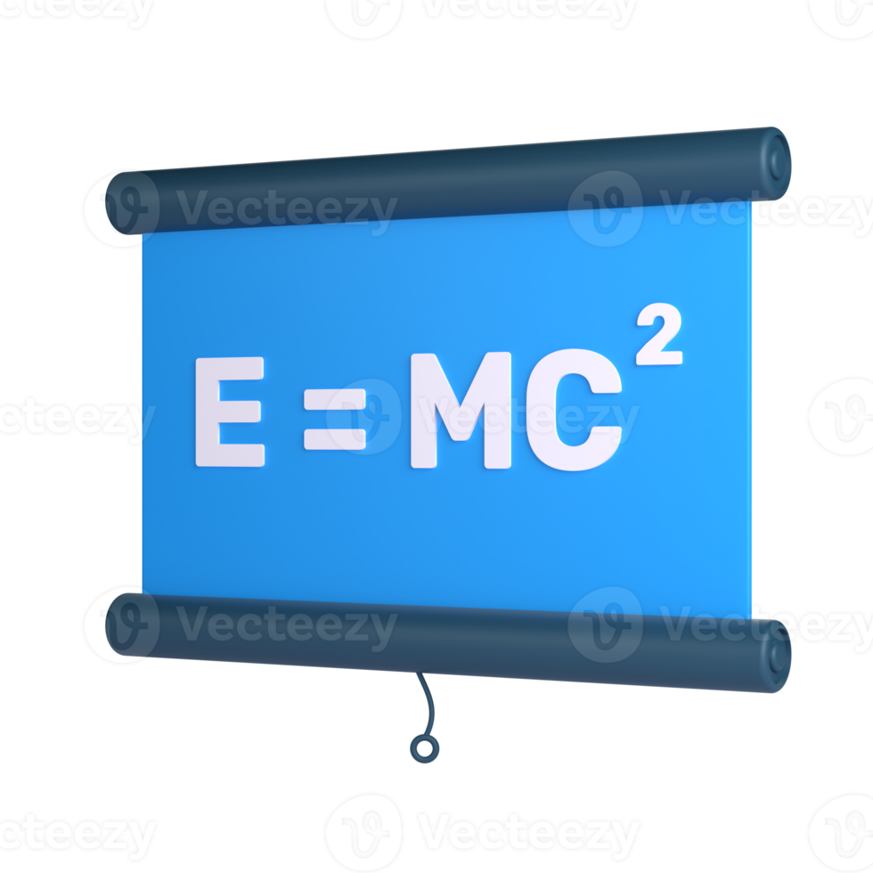 3D Roll Up Board for School and Education Concept. Object on a transparent background png