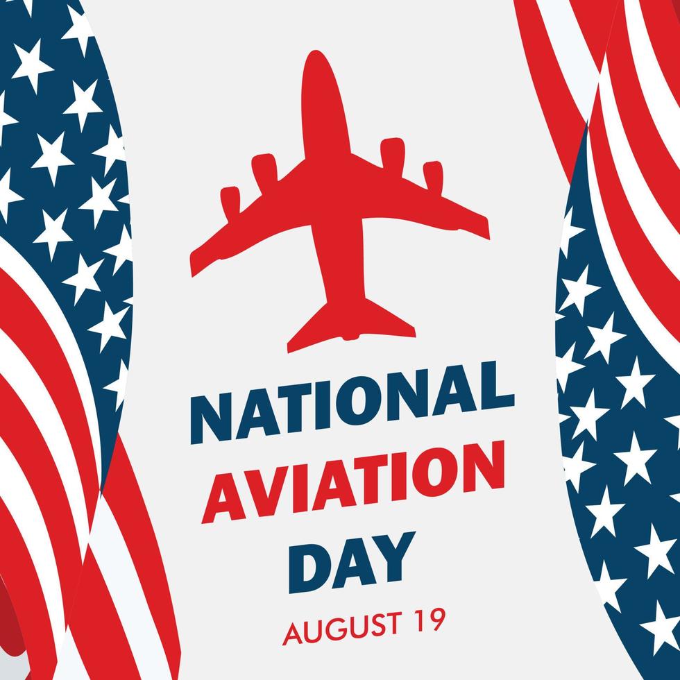 National Aviation Day. Celebrated in United States in August 19. modern background vector illustration