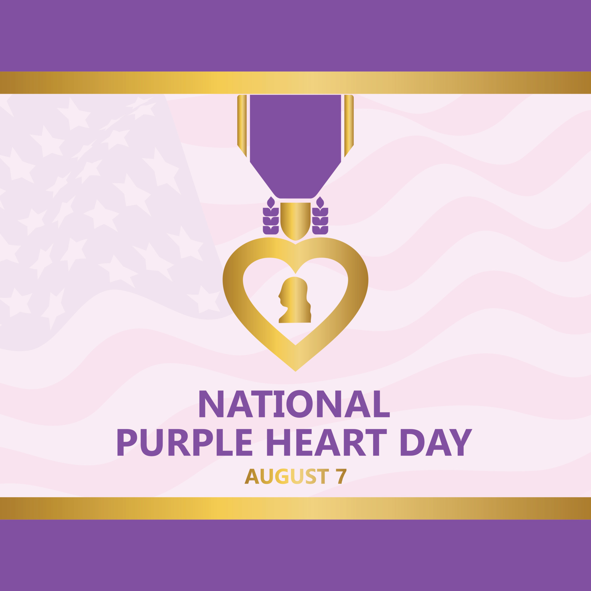 National Purple Heart Day. August 7. Holiday concept. Template for background, banner, card