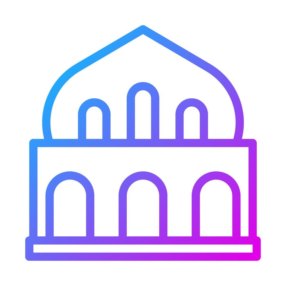 mezquita icono degradado púrpura color Ramadán símbolo Perfecto. vector