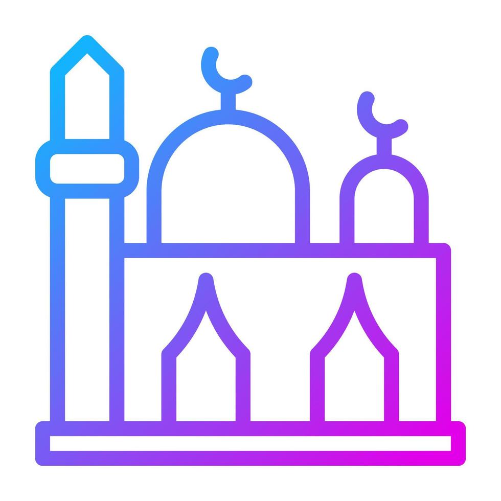 mezquita icono degradado púrpura color Ramadán símbolo Perfecto. vector