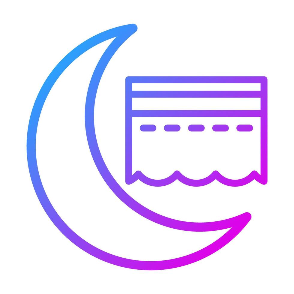 kaaba icon gradient purple colour ramadan symbol perfect. vector