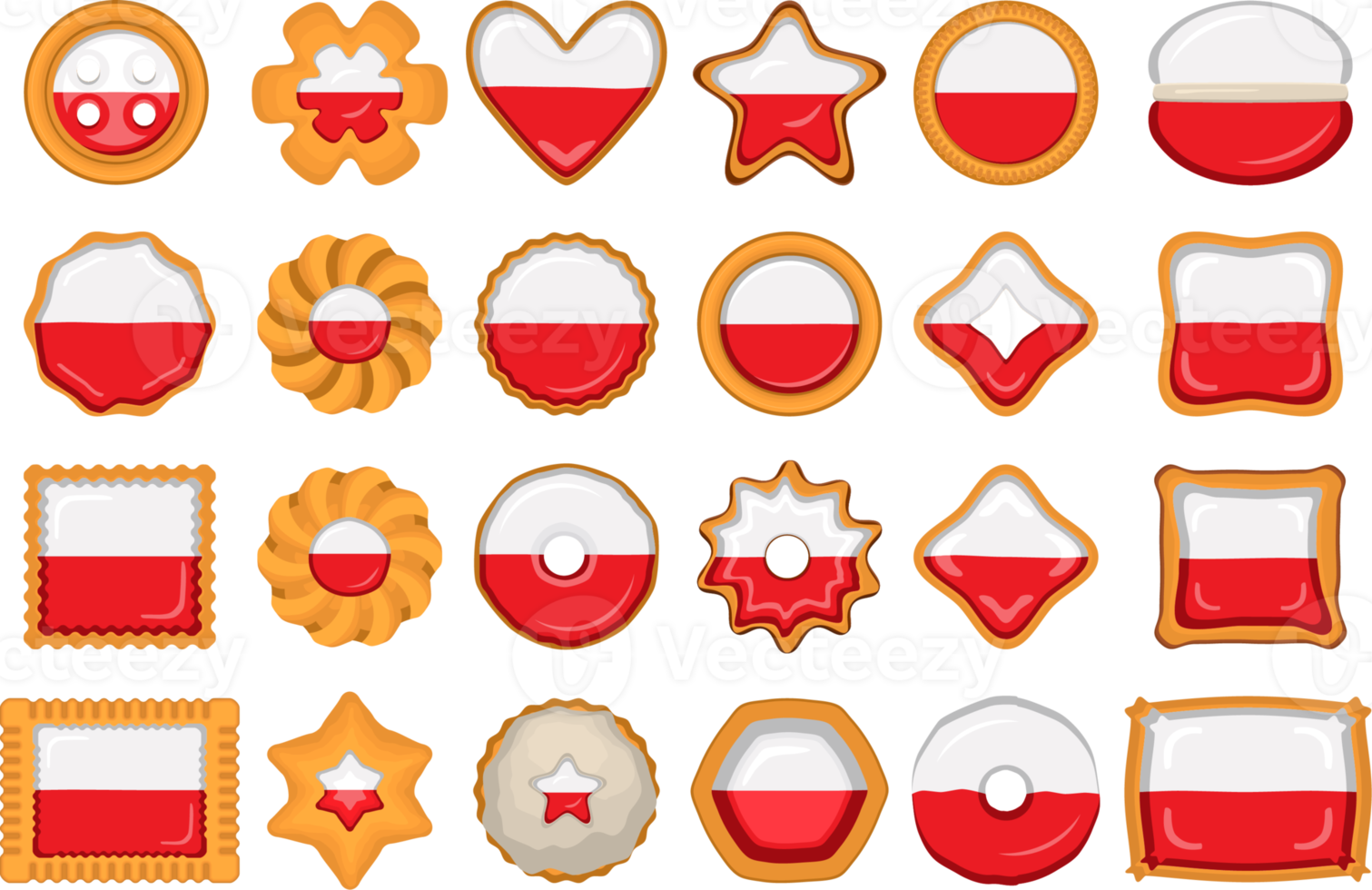 Homemade cookie with flag country Poland in tasty biscuit png