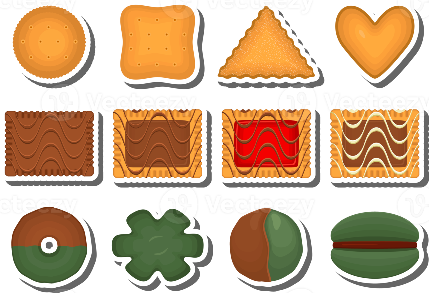 Big set homemade cookie different taste in pastry biscuit png