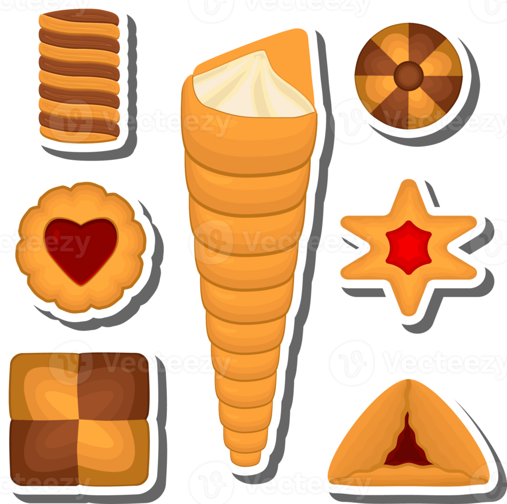 Big set homemade cookie different taste in pastry biscuit png