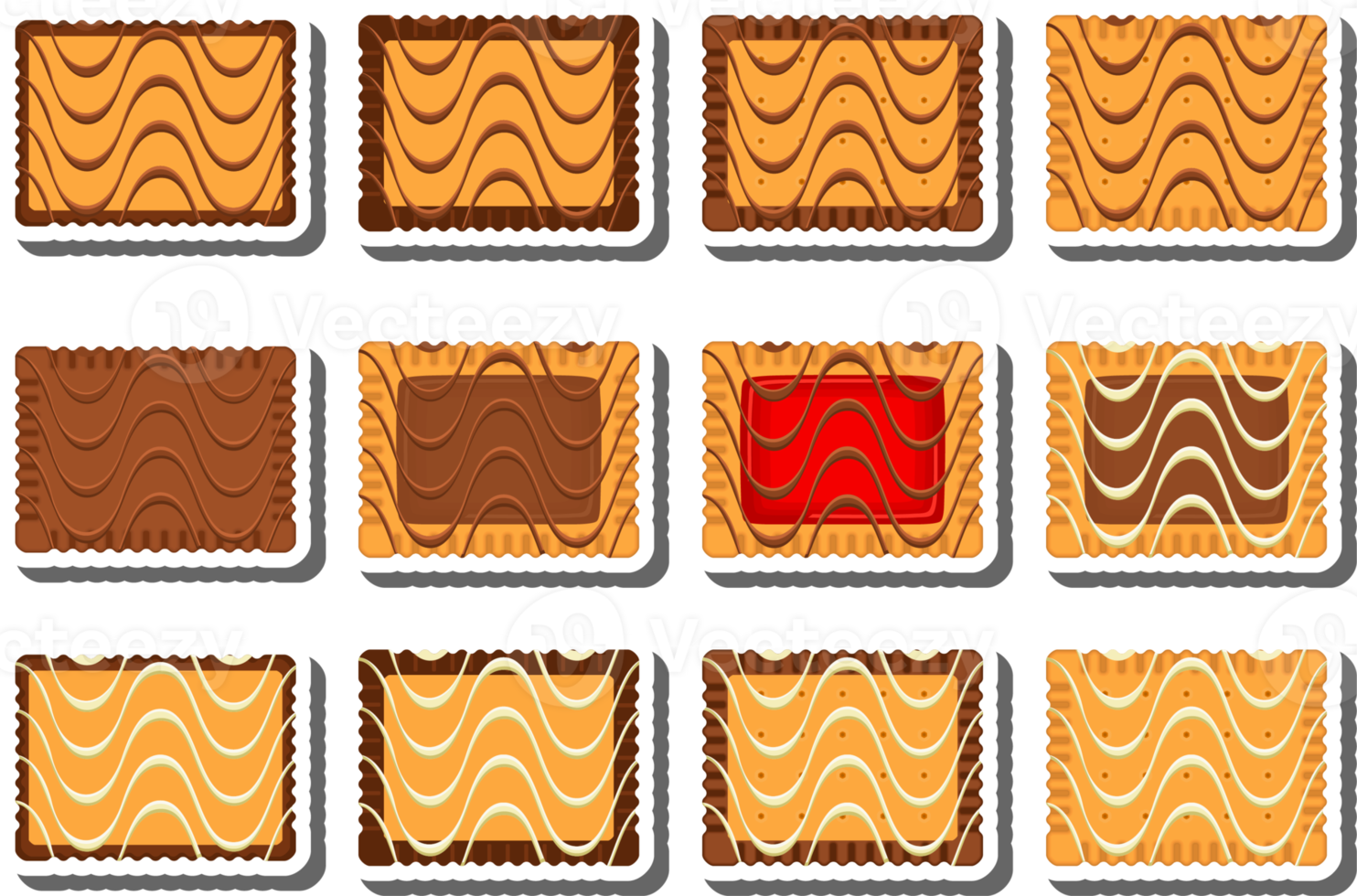 Big set homemade cookie different taste in pastry biscuit png