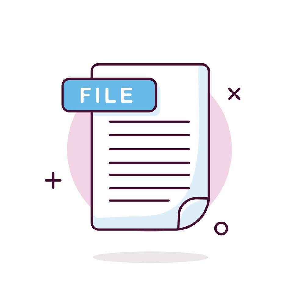 Document File Type Icon. Cute Vector Illustration