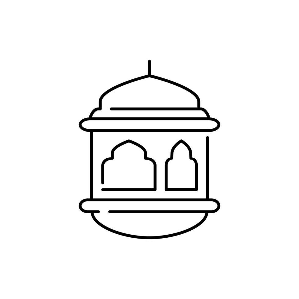 Oriental paper lantern line icon. linear style sign for mobile concept and web design. ramadan lantern outline vector icon. Symbol, logo illustration. Vector graphics