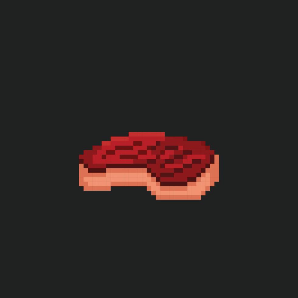 un pedazo de carne en píxel Arte estilo vector
