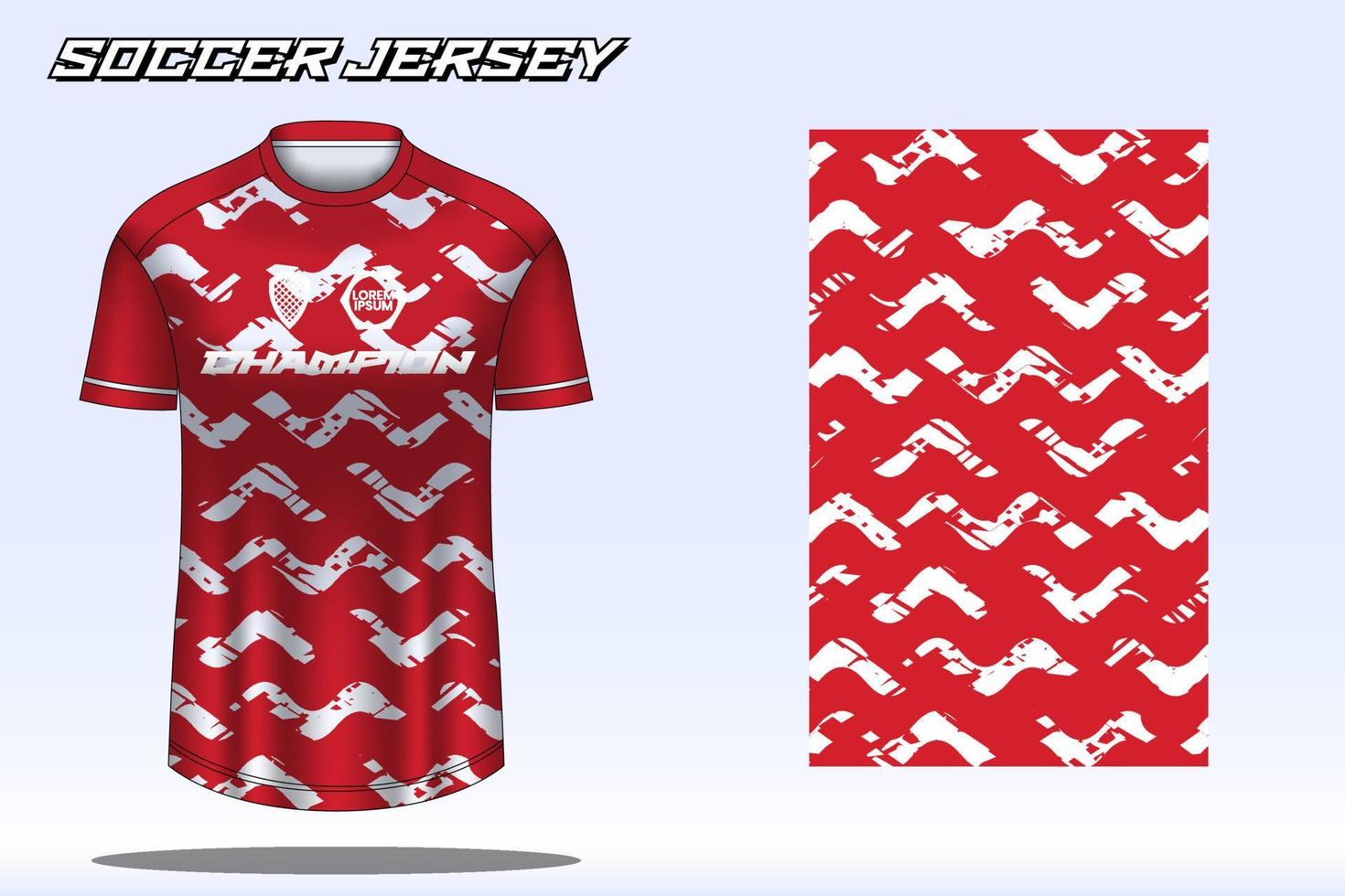 Soccer jersey sport t-shirt design mockup for football club vector