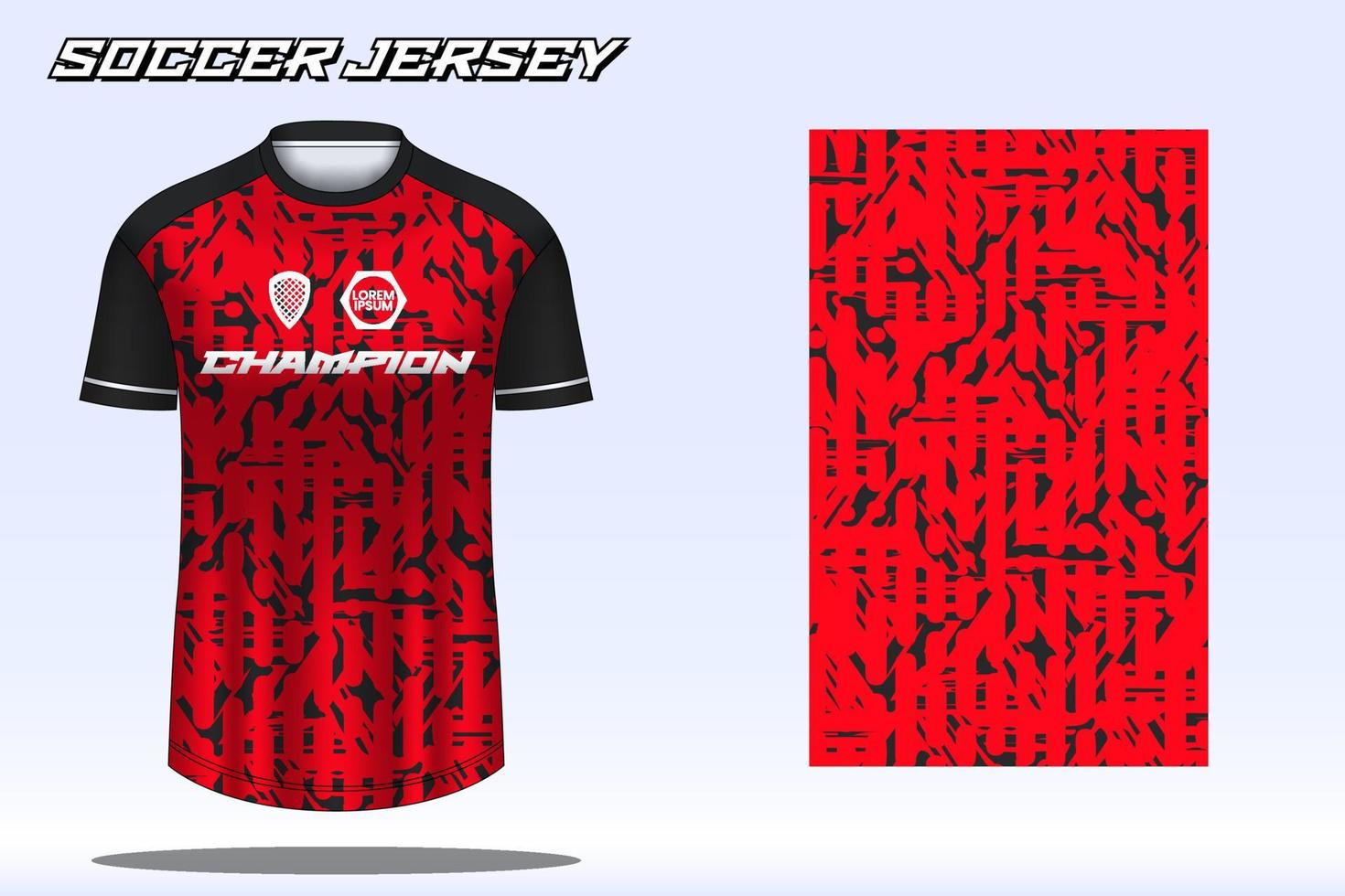 Soccer jersey sport t-shirt design mockup for football club vector