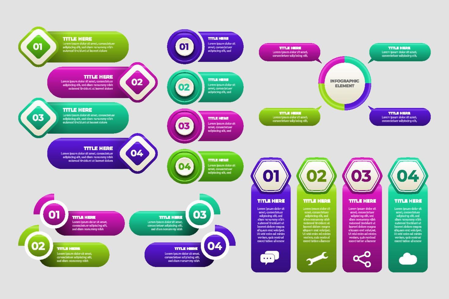 Infographic Set Collection Template vector