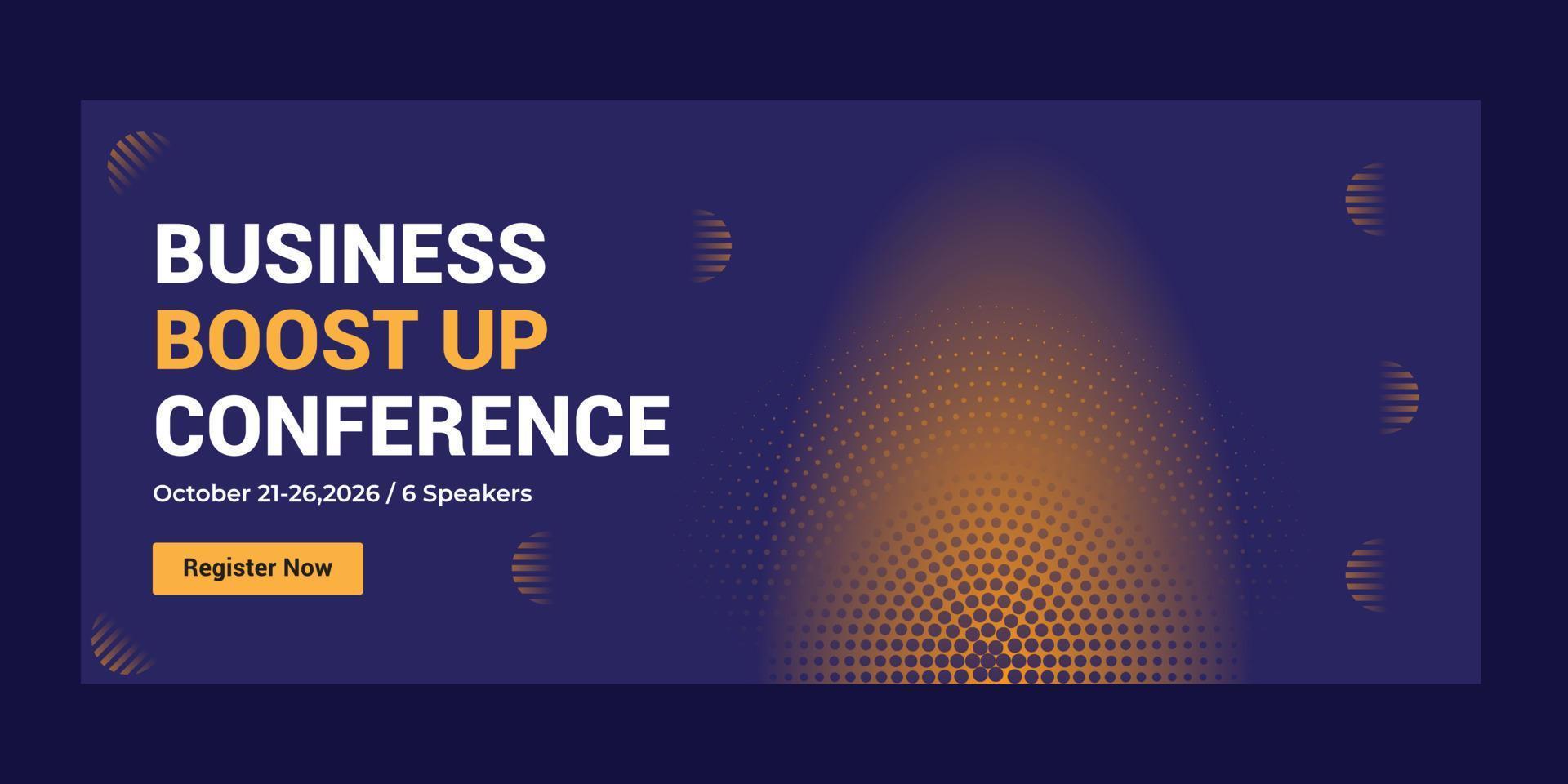 Online business conference banner template vector