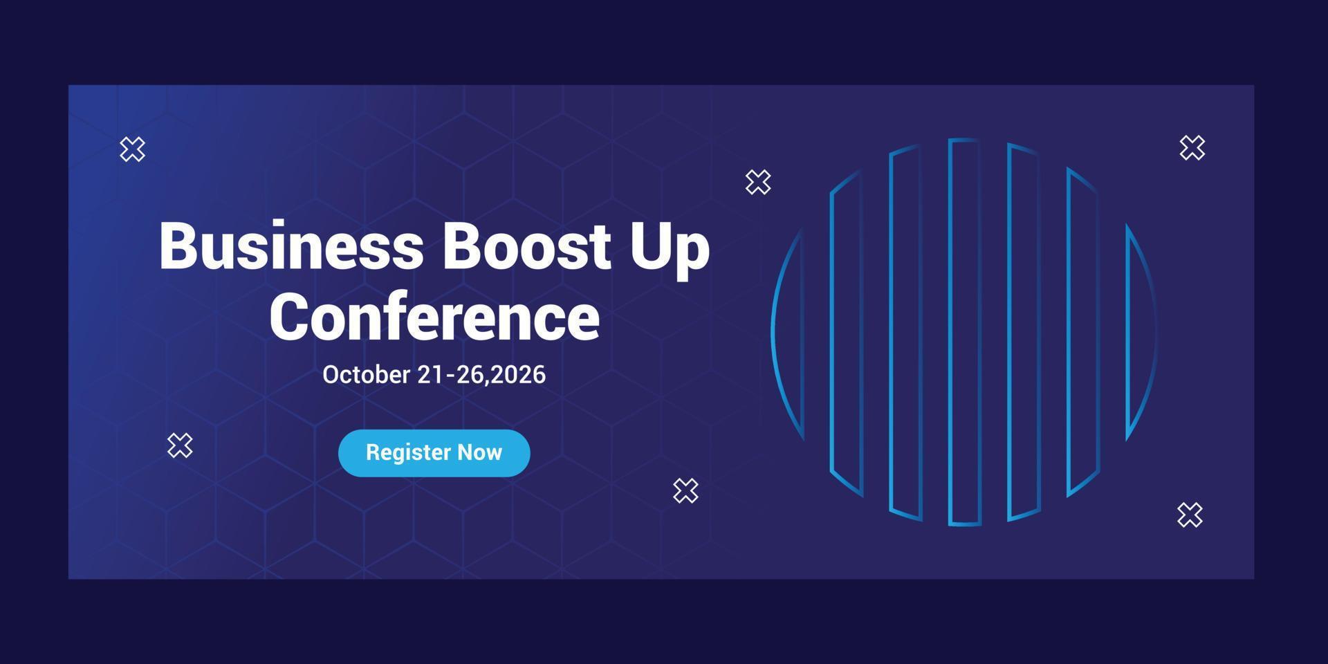 Online business conference banner template vector