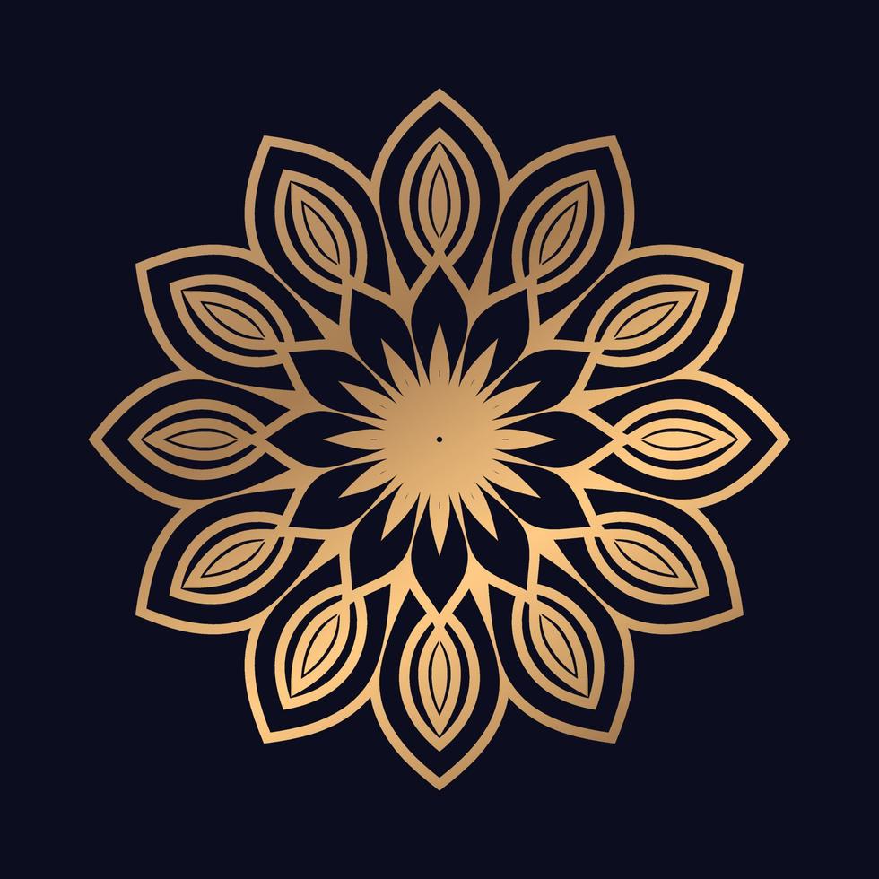 Golden luxury Round gradient mandala background vector