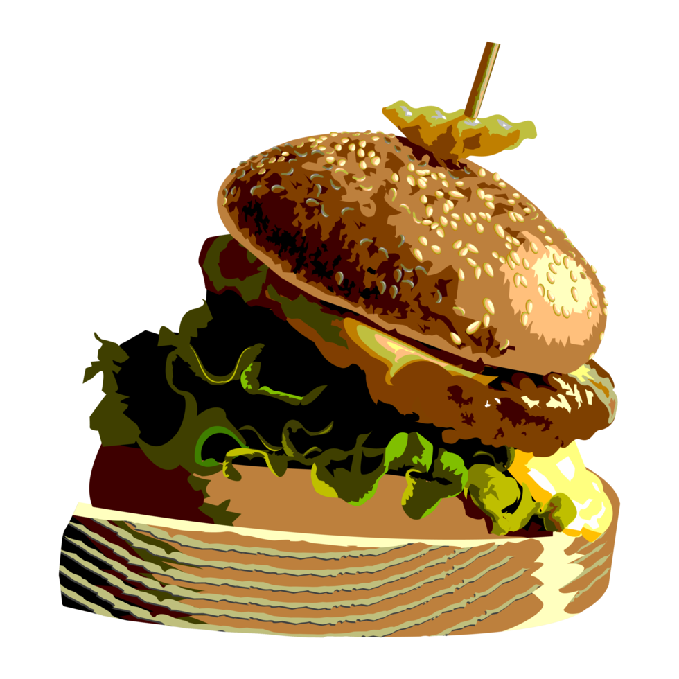 burger crunchy meat  pieces with lettuce,tomato slice and cheese slice png