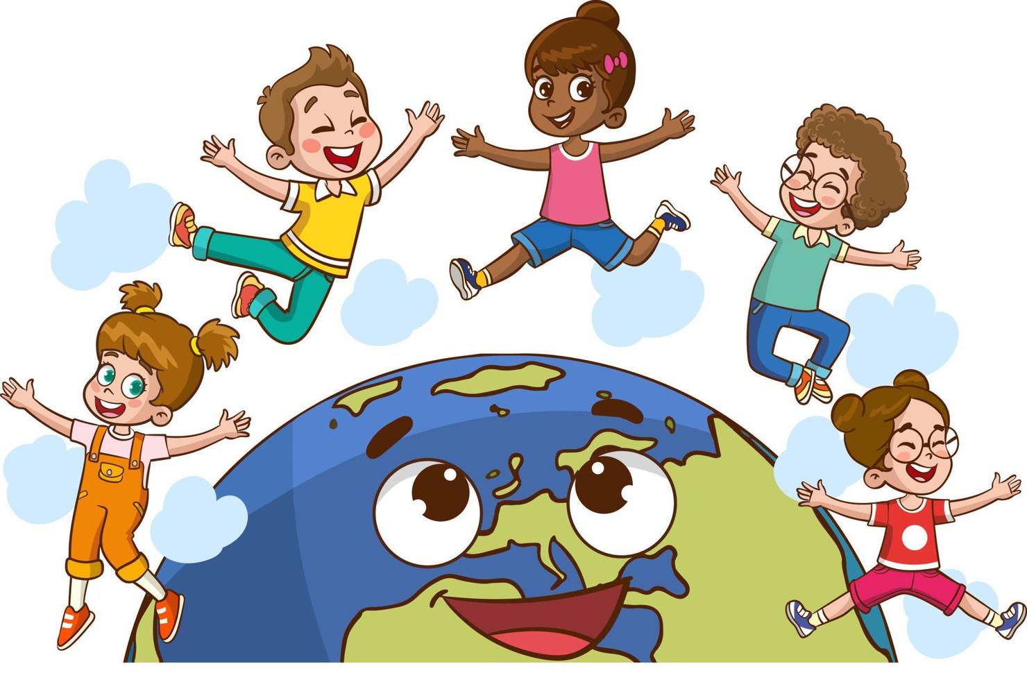 vector ilustración de niños jugando alrededor el mundo