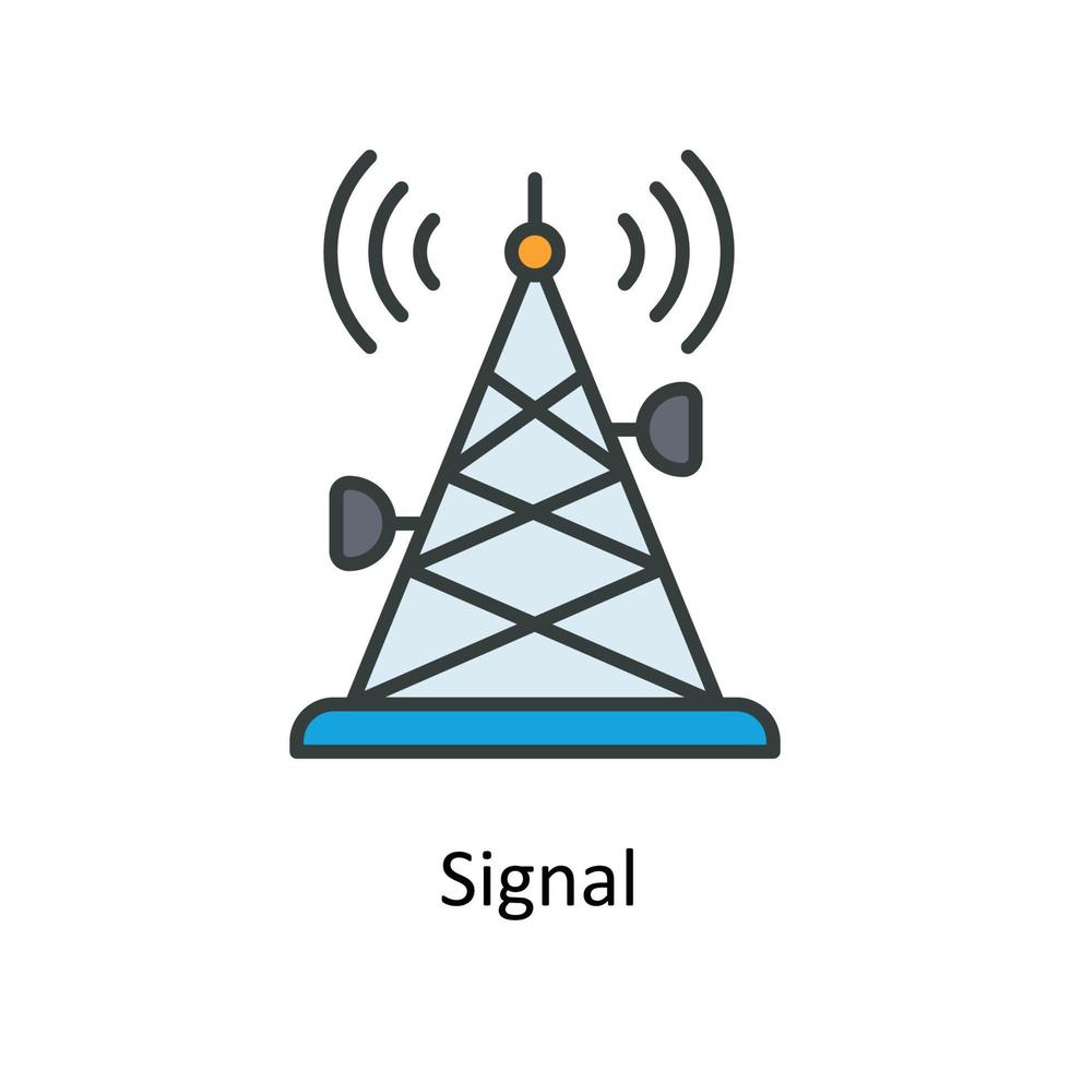 Signal  Vector Fill outline Icons. Simple stock illustration stock