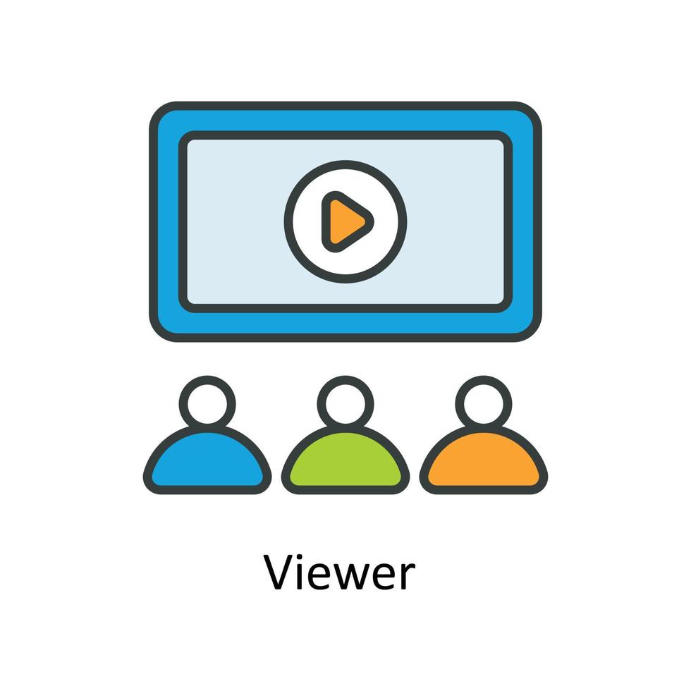 Viewer  Vector Fill outline Icons. Simple stock illustration stock
